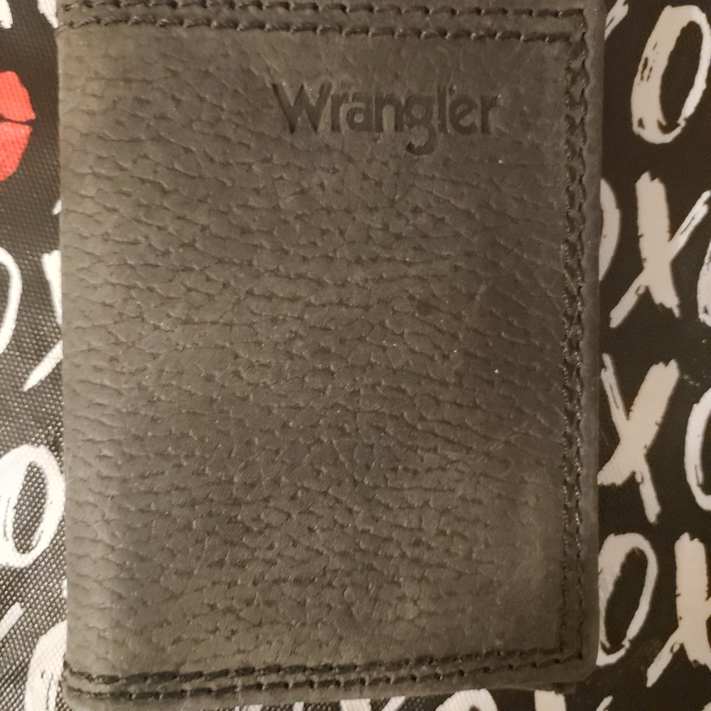 Wrangler Dark Gray Leather Card Holder